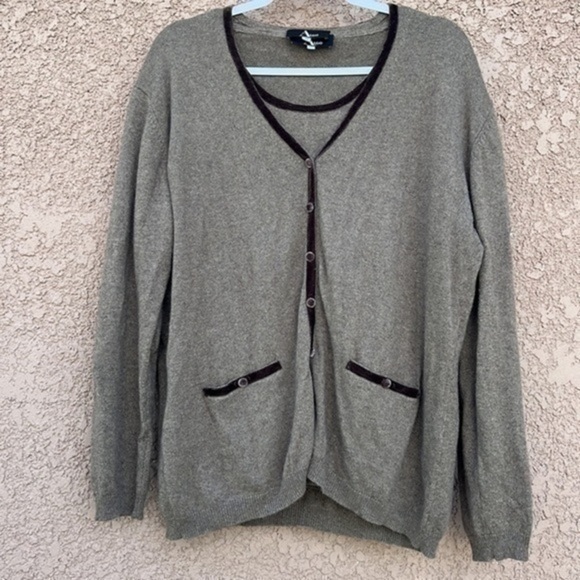 Algo Of Switzerland Silk Cashmere‎ Sweater Shirt Matching Top Sets Size 46 XL - Picture 1 of 16
